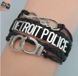 Браслеты с надписью love detroit police, ручная работа, очаровательные браслеты с полицейскими, сувенирный подарок полицейским для женщин и мужчин, ювелирные изделия с полицейскими