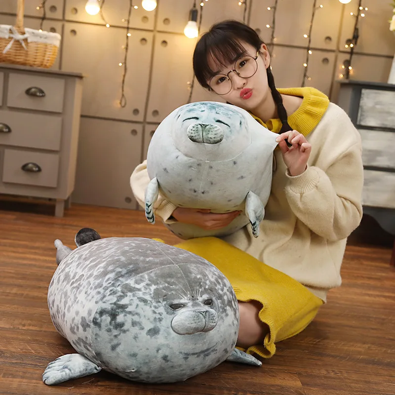 

30-80cm Creative Soft Cartoon Stuffed Animal Seals Chubby Spotted Sea Lion Dolls Home Cushions Gifts For Children And Girlfriend