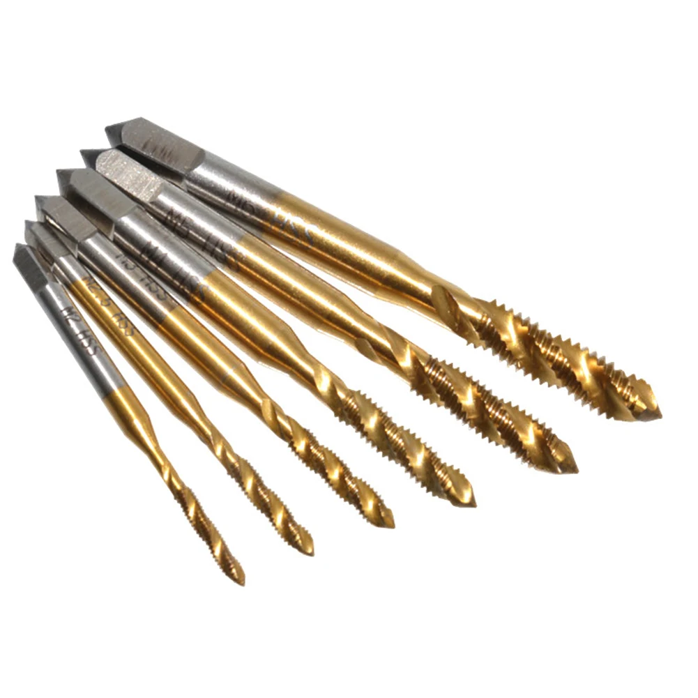 

9/6pcs Spiral Pointed Tap Hand Tap Drill Thread Metric Plug Drill Bits Screw Thread Metric Spiral Fluted Machine