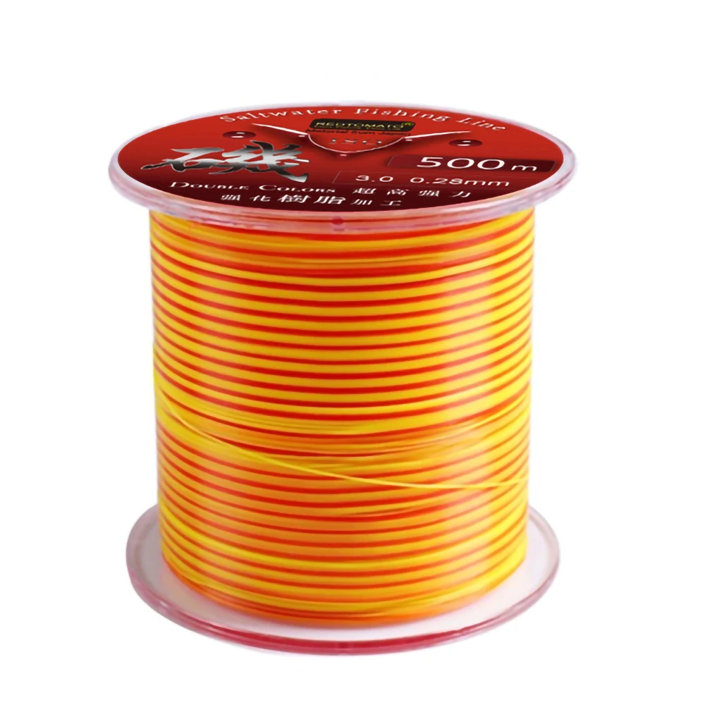 500 м двухцветная полуплавающая однонитевая рыболовная леска с сопротивлением