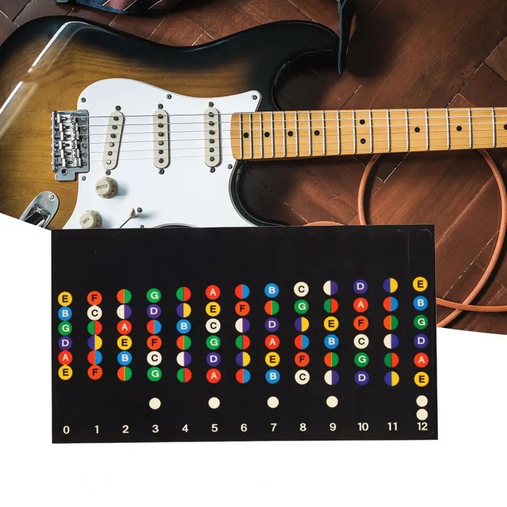 

Guitar Fretboard Sticker Lightweight Guitar Fretboard Sticker Durable Practice Note Practical Fretboard Sticker