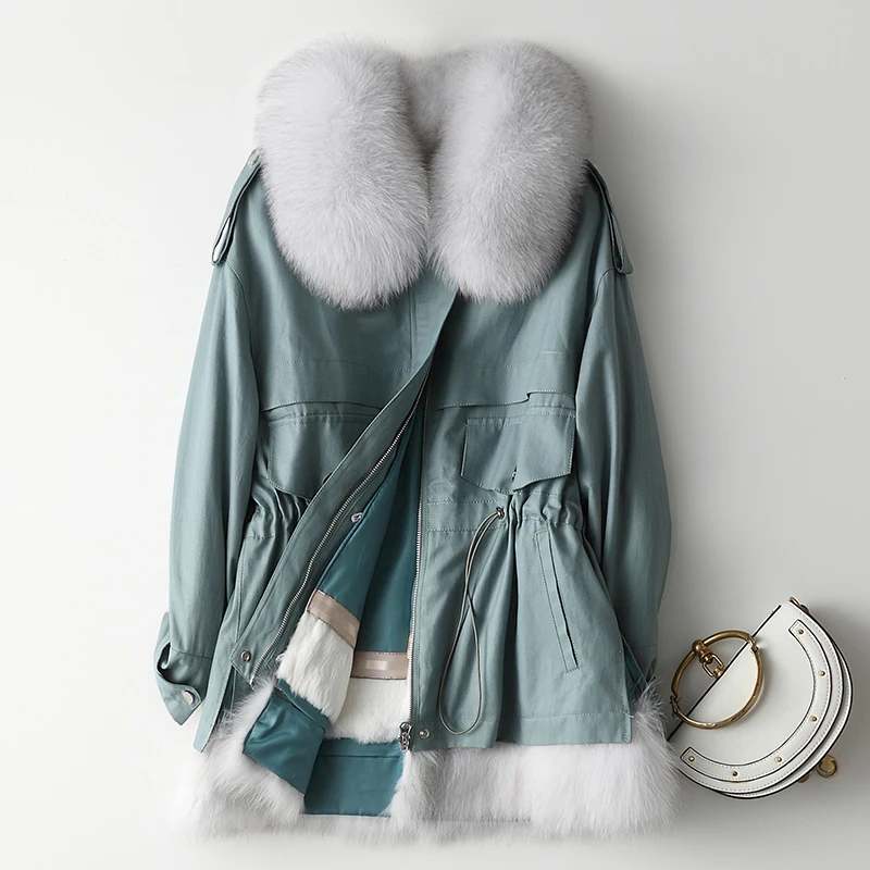 Новинка 2019 стильная короткая женская шуба из кроличьего меха со съемным большим