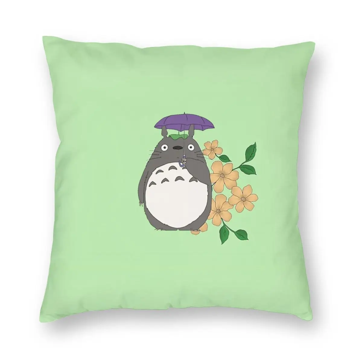 

Totoro Square Pillow Case Polyester Cushions for Sofa Ghibli Novelty Pillowcover Home Decor