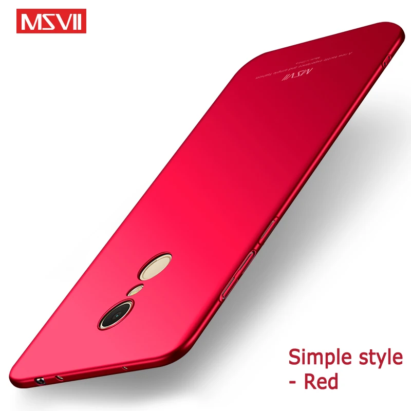 Redmi 5 Plus чехол Msvii Тонкий матовый чехол для Xiaomi Redmi 5a чехол Xaomi Global PC чехол для Xiaomi Redmi 5 Plus Pro чехол для телефона s - Цвет: Simple Red