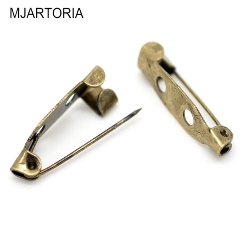 MJARTORIA 200 шт под бронзу для Броши Булавки самодельные результаты защелки для украшения ручной работы, самодельные Украшения, Аксессуары для изготовления ювелирных изделий, брошь в виде 20x5 мм