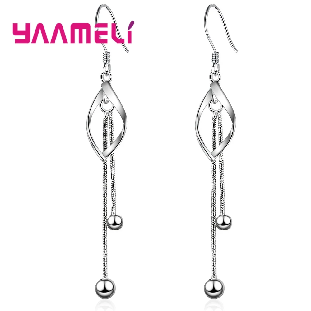 

Women Dangle Drop Earrings Trendy Sprial Sterling Silver 925 Pure Metal Handmade Tassel Ear Jewelry for Wedding Party Accessory