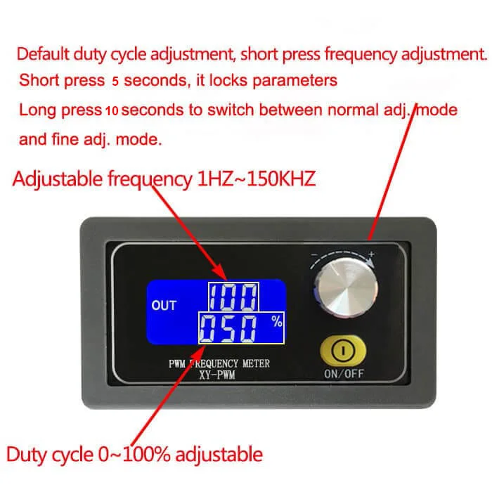 Регулируемый 1Hz-150 кГц PWM генератор сигналов Модуль XY-KPWM у вкл/выкл кнопка квадратный волновой импульсный сигнал Выход PWM Частотомер