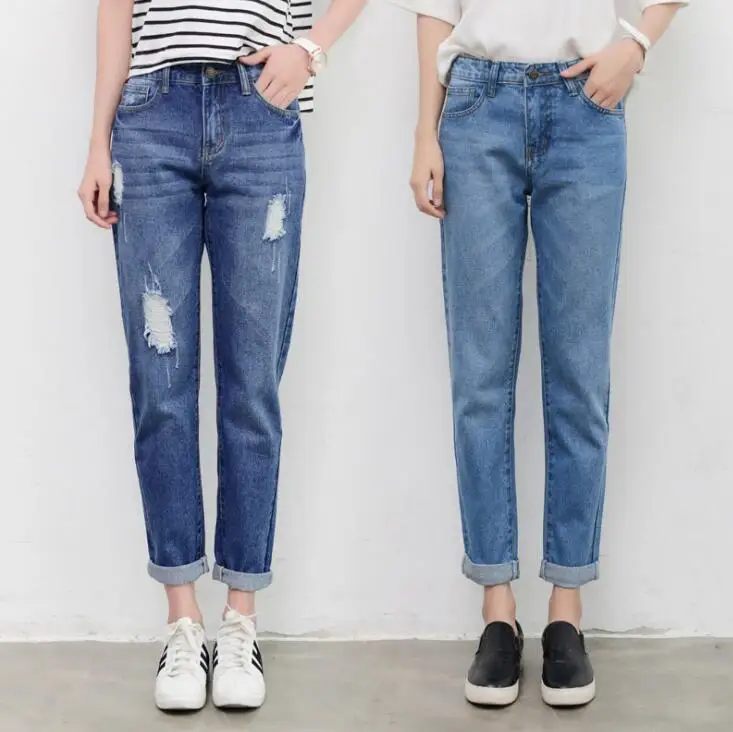 Винтажные джинсовые брюки для женщин джинсы девочек-подростков бойфренда