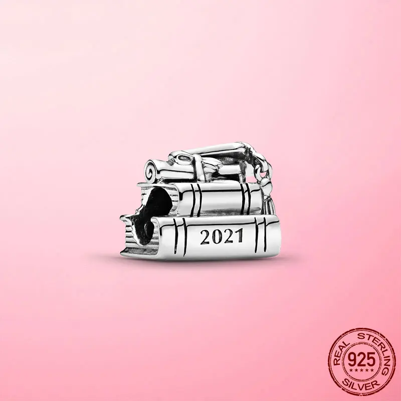 Высокое качество 925 пробы серебро 2021 Выпускной Подвеска &quotкниги&quot драгоценные