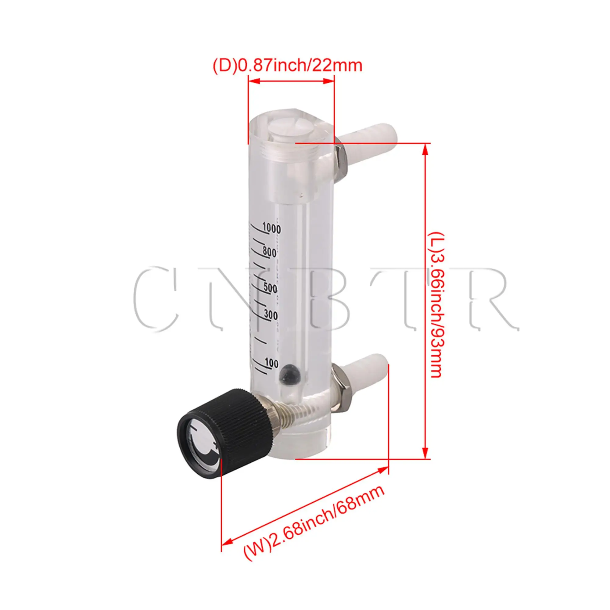 

CNBTR 2pcs 100-1000ml/min LZM-6 Air Flow Meter Fits Detecting Air Oxygen