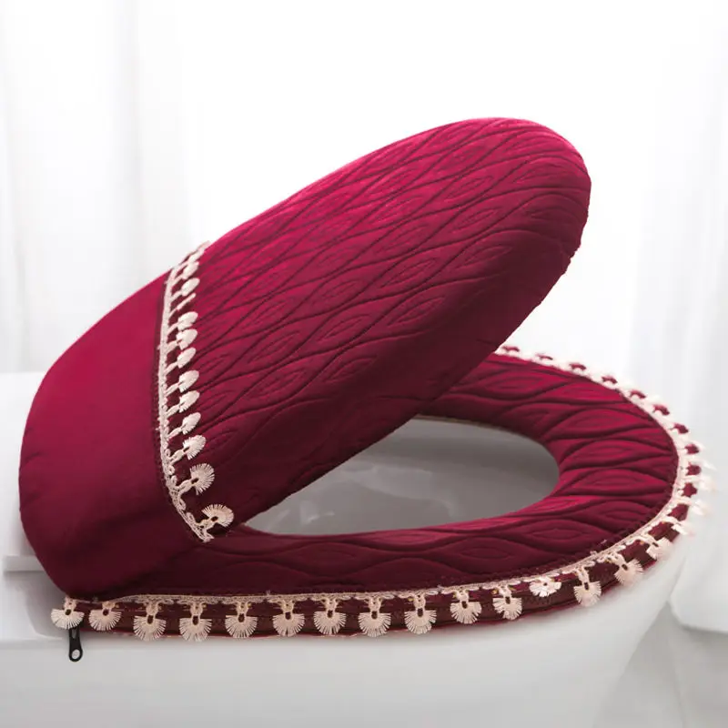 

Чехол на сиденье унитаза Fyjfaon, теплый плотный чехол на сиденье унитаза, декоративный чехол для ванной комнаты, пылезащитный чехол для унитаз...