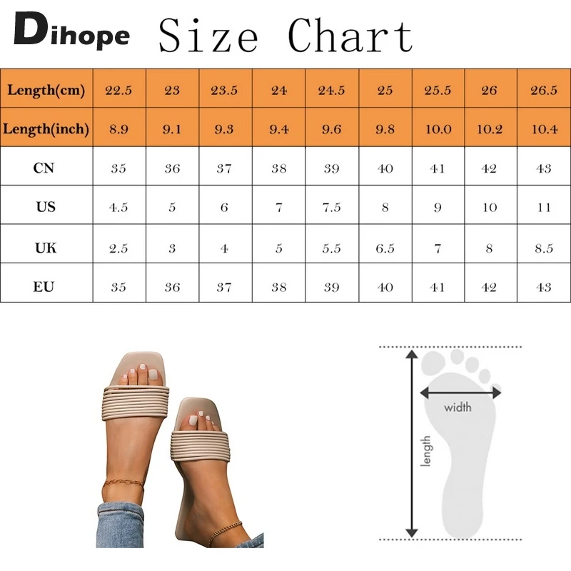 

Dihope Women Flat Slippers Summer Beach Sandals Sexy Open Toe Outdoor Ladies Slides Flip Flops Big Size Zapatos Mujer