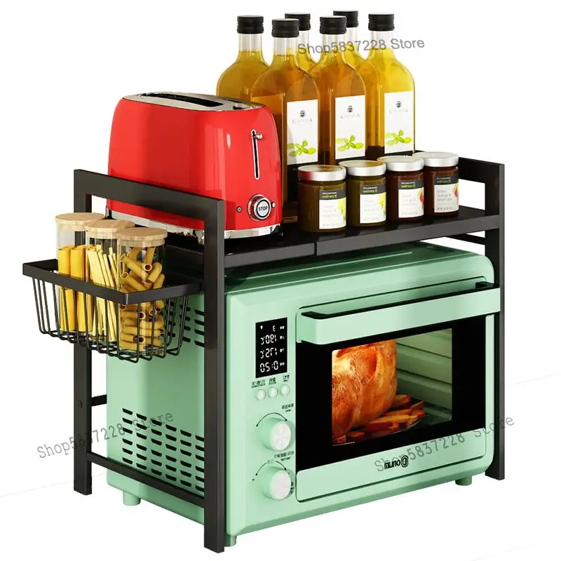 Подвесная полка для микроволновой печи с двойным уровнем хранения для кухонного стола и рабочей поверхности.