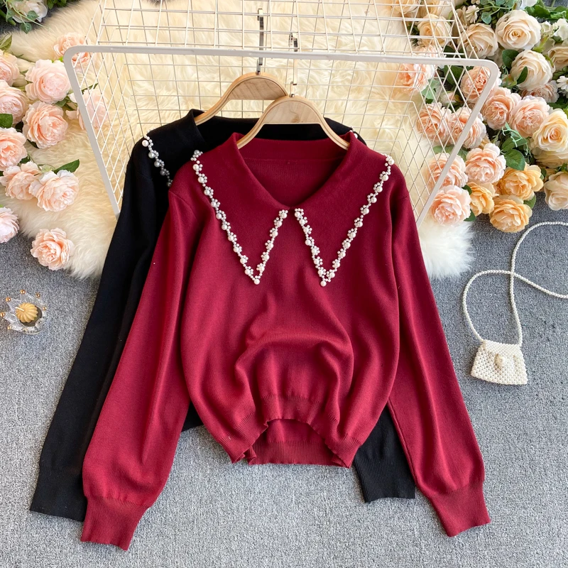 

Украшение крупным бисером восстановление древнего уклада минус возраст baoli» нравственности Джокер свитер с высоким воротом и длинными рук...