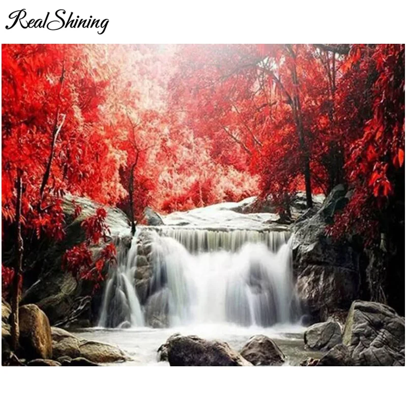 Полная круглая мозаика с отверстиями для вышивания алмазная живопись осень