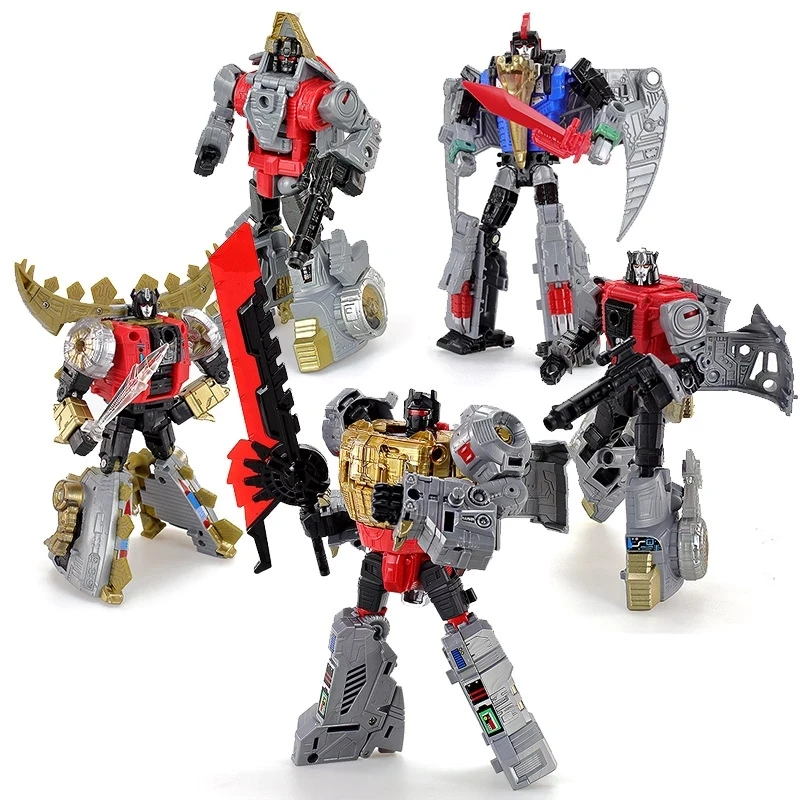 BPF Transformation G1 Dinoking Volcanicus Dinobots 5IN1 Grimlock Slag Sludge Snarl Swoop Slash Action Figure Robot Toys  - БПФ Трансформация G1 Динокинг Вулканикус Диноботс 5IN1 Гримлок Слэг Сладж Снарл Свуп Слэш Экшн-фигурки роботов