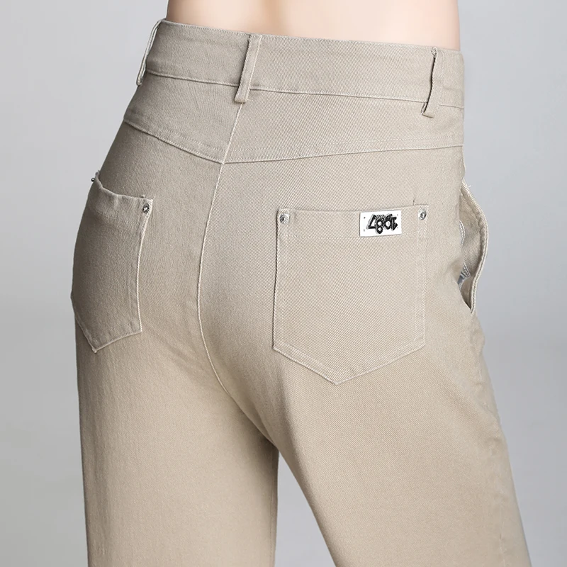 

Elastic Waist Jeans Women High Wais Plus Size Denim Harem Pants Casual Female Mom Jeans Korean Fashion 2021 Straight Casual Pant