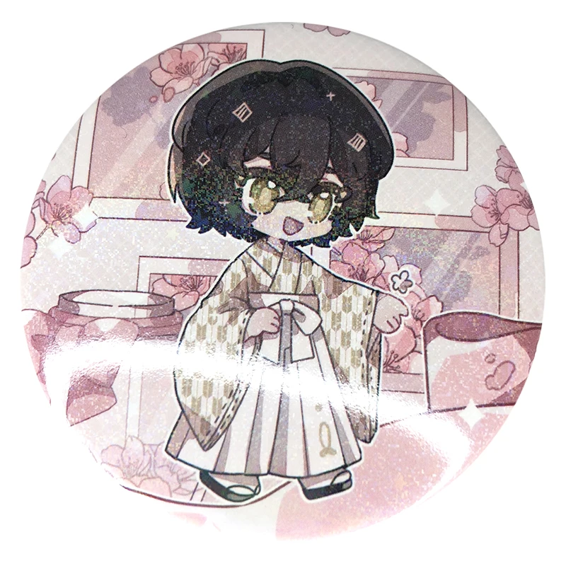 

Anime Bungo Stray Dogs sakura Series Metal Badge Brooch Pin Drop Glue Pendant Keychains Dazai Osamu Chuuya Atsushi Akutagawa