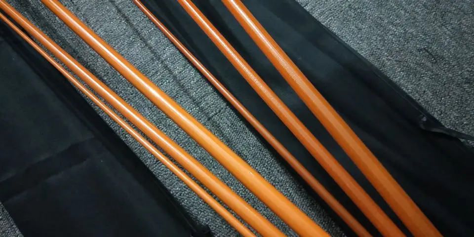 Классический стекловолокно 8ft 3pc 5wt fly rod пустой. Прозрачные оранжевые и не прозрачные оранжевые заготовки для удочки