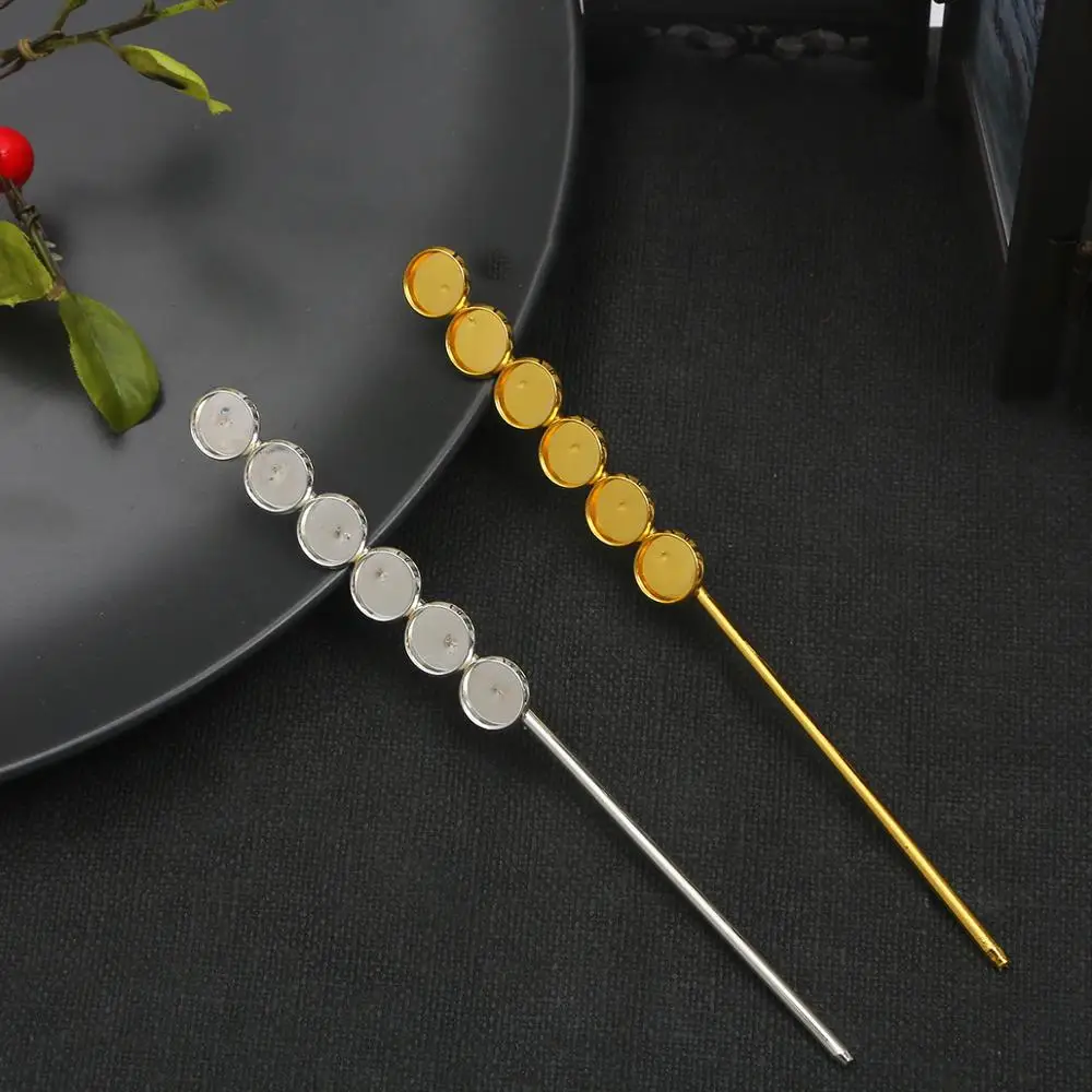 1 шт. железные золотистые и Серебристые палочки для волос гребень Круглый лоток