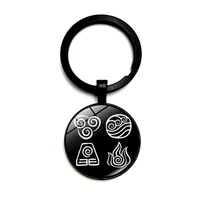 head the last airbender keychain kingdom jewelry air nomad fire and water tribe glass dome pendant keychain jewelry