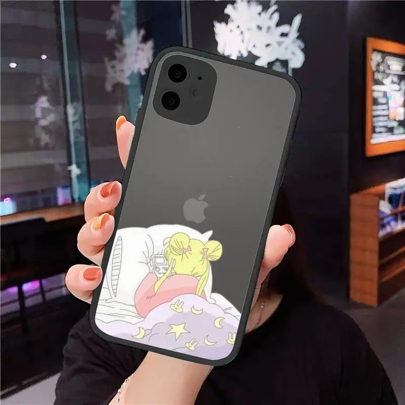 

Japan Anime Sailor Moon Princess Phone Cases Matte Transparent for iPhone 7 8 11 12 s mini pro X XS XR MAX Plus cover funda