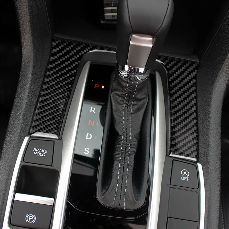

Carbon Fiber Car Accessories Interior Control Gear Box Shift Panel Decoration Cover Trim Stickers For Honda Civic 2016-2019