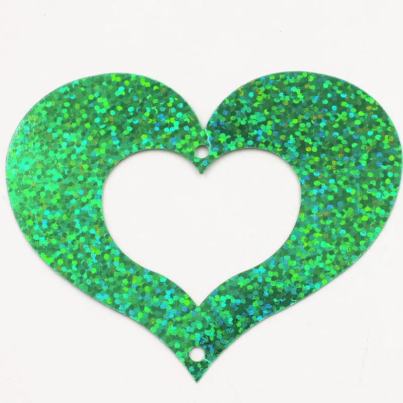 

20pcs/lot 80*53mm Laser Holographic Christmas Heart Leaves PVC Paillettes Sequins for party deconation Craft ,Scrapbook DIY