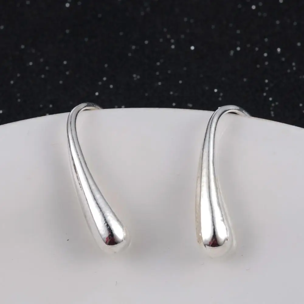 Милые серьги в форме капли с крюком посеребренные модные ювелирные изделия