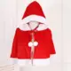 Świąteczny świąteczny płaszcz z kapturem Unisex jednokolorowa kokarda płaszcz święty mikołaj peleryna Xmas Cloak