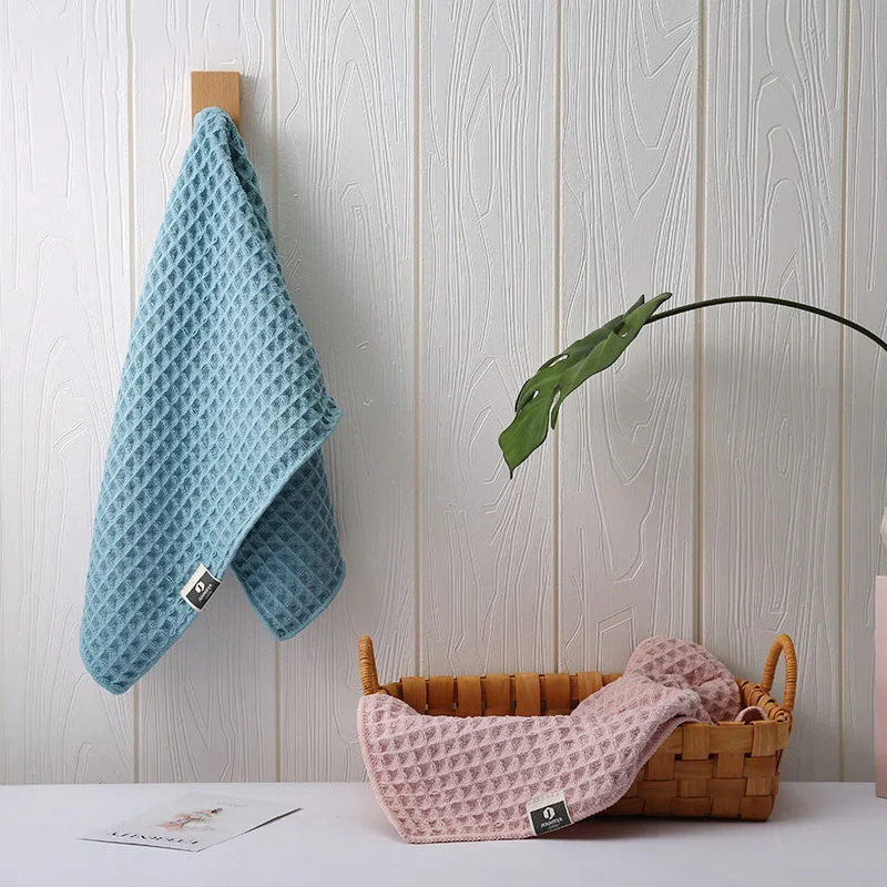 Полотенце с вафельным рисунком уход за лицом для взрослых клетчатое банное