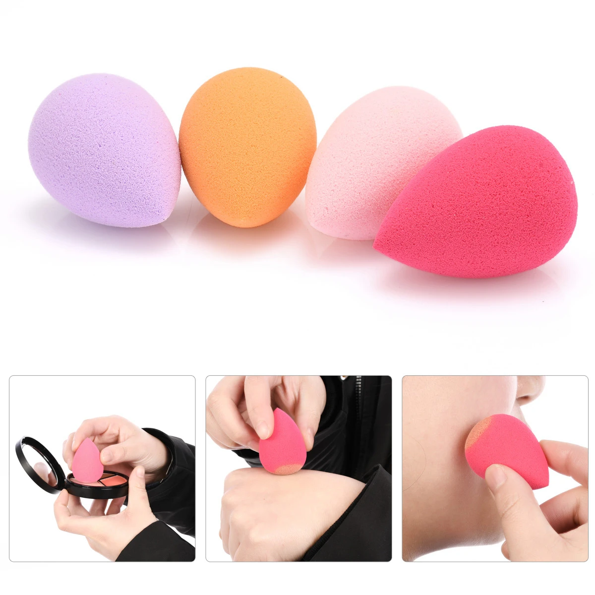 4 шт Мини спонж для макияжа основа основы косметический Гладкий Мягкий пудры| |