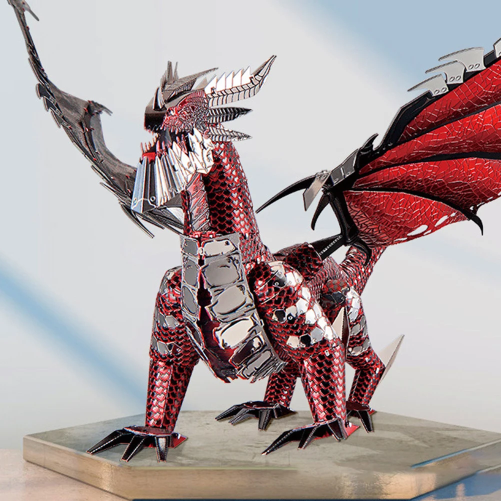 3D металлическая головоломка Черный Дракон Сборная модель Сделай Сам игрушки настольные украшения трёхмерная головоломка-пазл детские развивающие игрушки