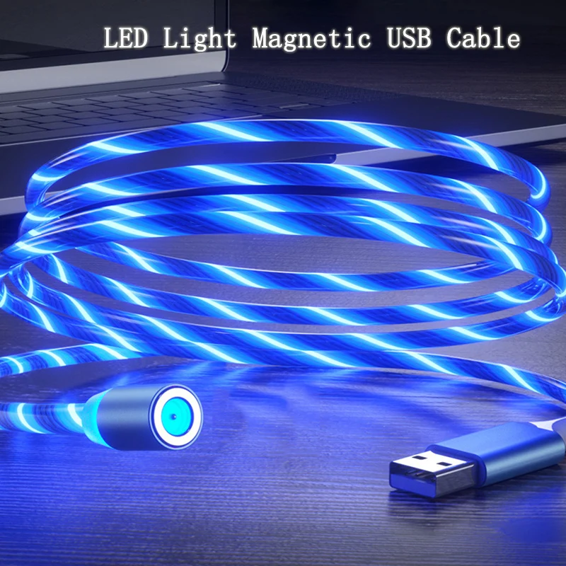 Магнитный светящийся светодиодный кабель Micro USB для Samsung S3 S4 S5 S6 S7 edge A10 J4 J6 + A5 A7 J3 J5 J7