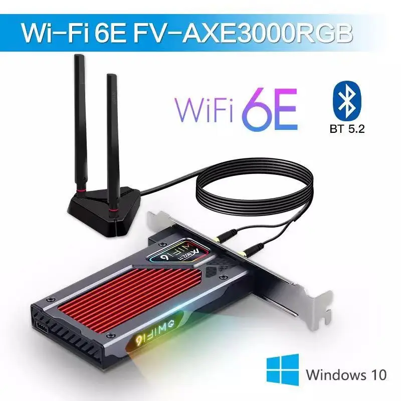 Сетевая карта Wi-Fi Fenvi 6e Intel AX210 PCIe Bluetooth 5 2 AX210NGW 4 ГГц/5G ГГц RGB AX200 BT5.1 802.11ax | Компьютеры