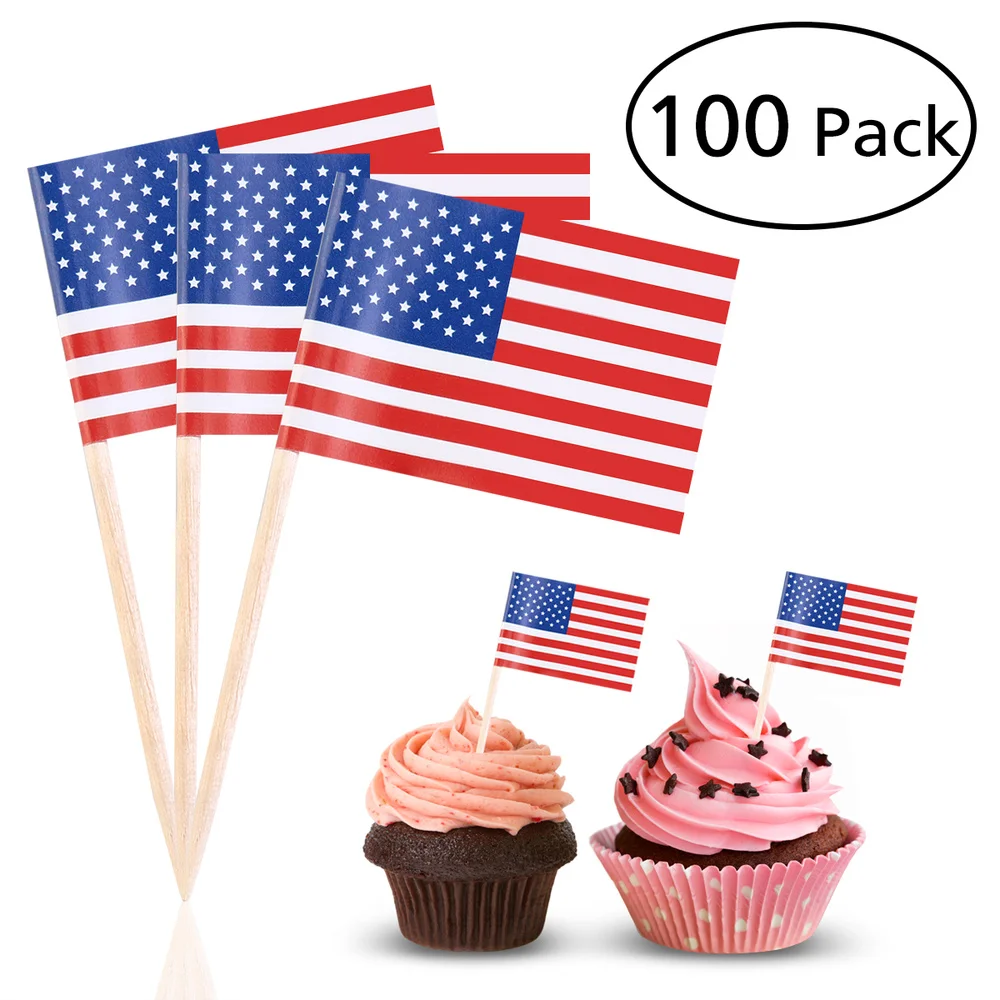 TINKSKY 100 шт. флаг США американский зубочистки для еды аксессуары вечеринки