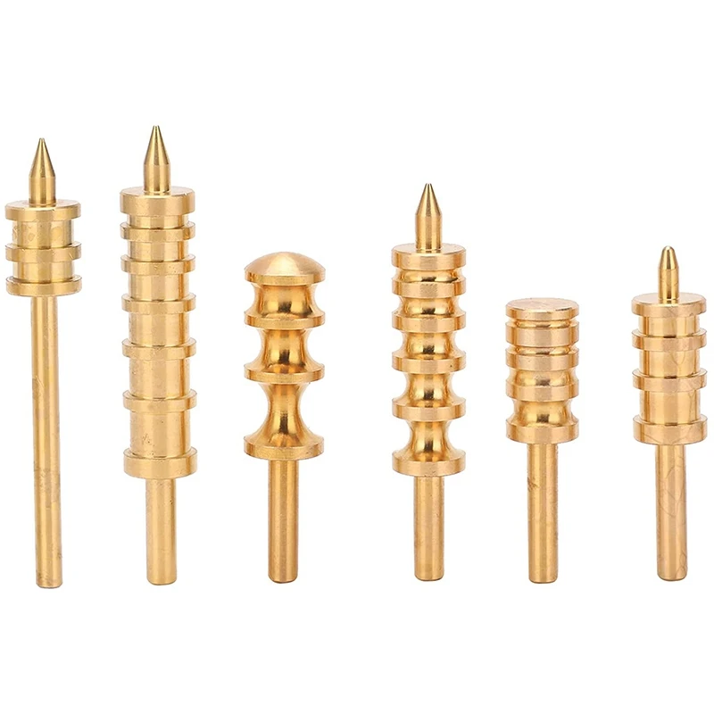 

6Pcs Leather Burnisher Brass Electric Heating Polishing Tool For Leather Trimming Burnishing Applying Edge Sealing Fluid