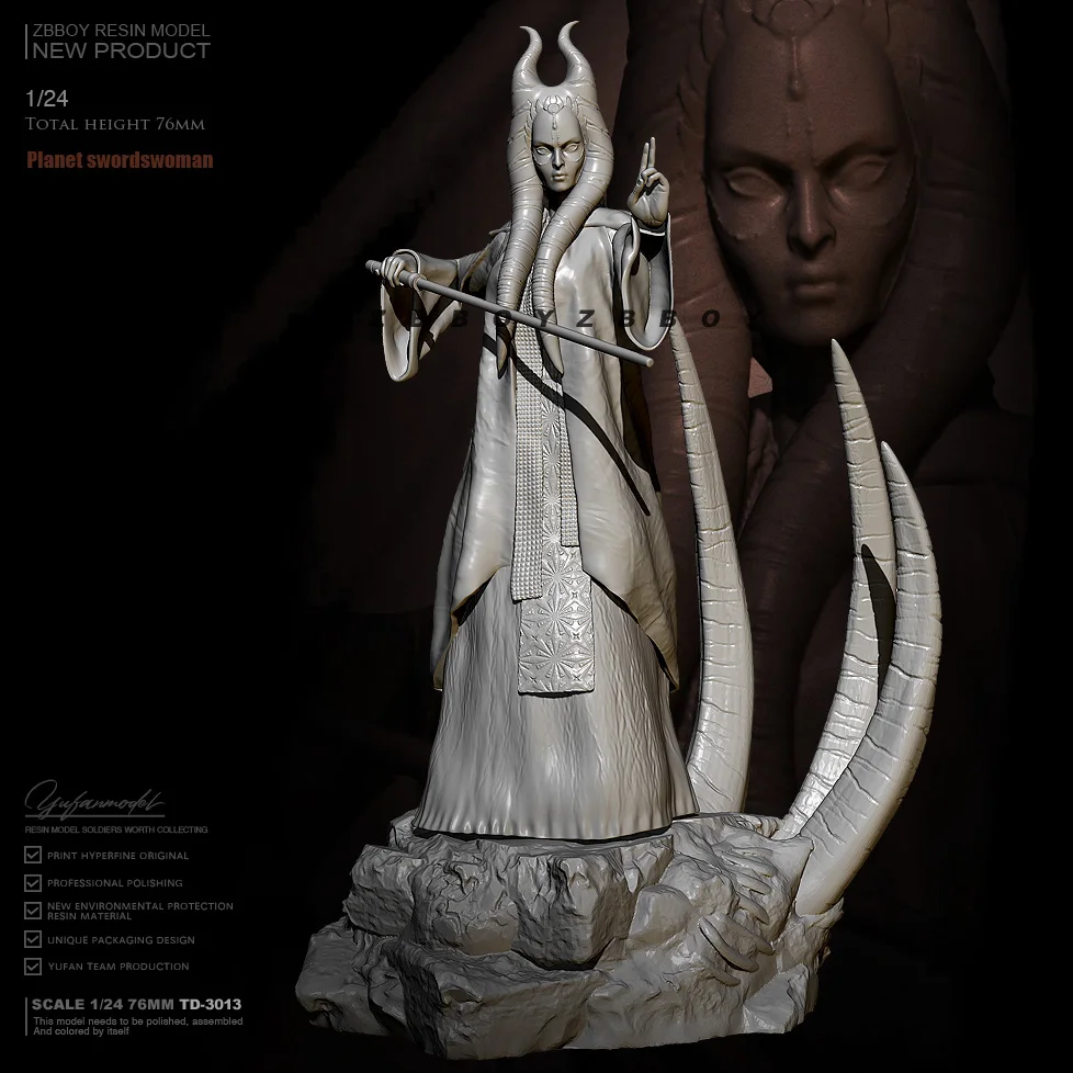 

76mm 1/24 Resin model kits figure beauty colorless and self-assembled TD-3019