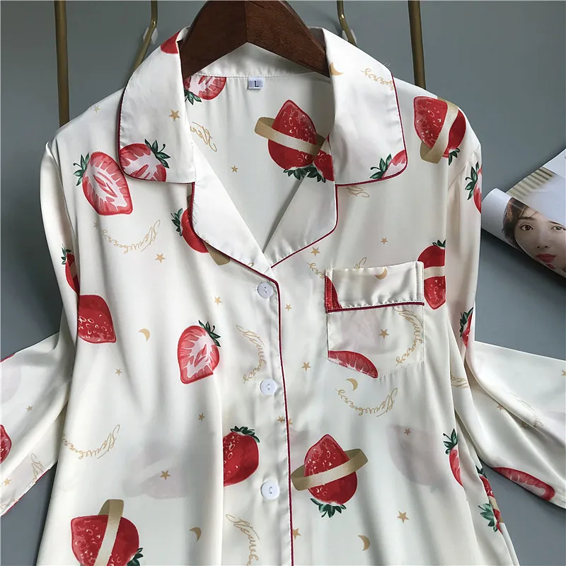 Женская пижама, летняя, короткий рукав, свободная, тонкая, сексуальная, ледяной шелк, рубашка, ночная рубашка, милая Пижама, шелковое платье, ночная рубашка