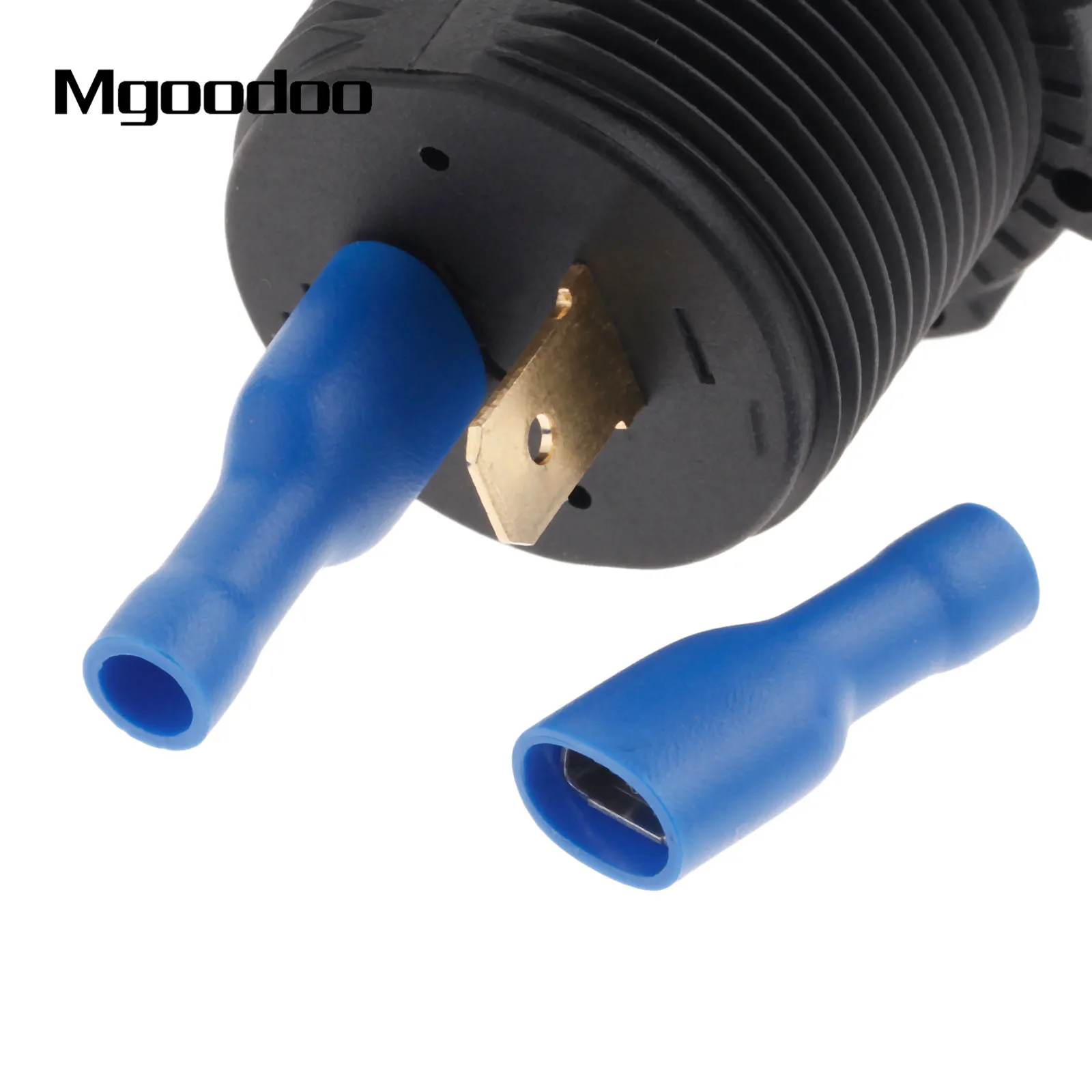 

Mgoodoo Car LED Voltmeter Display with ON OFF Switch Low Voltage Alarm Waterproof Motorcycle Boat Voltage Meter DC 12V IP65