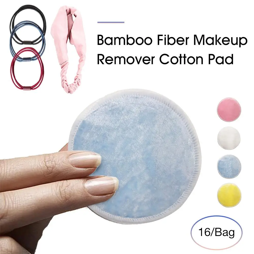 Подушечки для снятия макияжа многоразовые бамбуковые хлопковые моющиеся