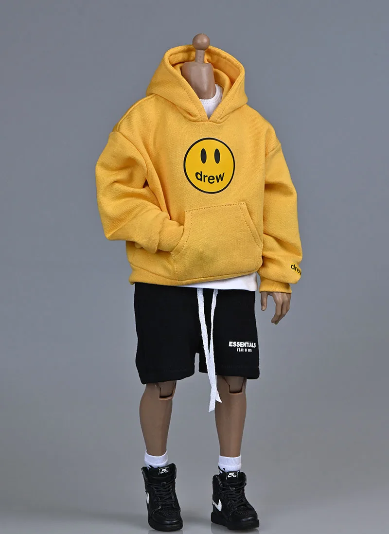 

1/6 multiple colour Soldiers Hooded Smiley Sweater Men's Clothes Loose Hooded Sweater 12 Inch M34 M35 Clothing Accessories