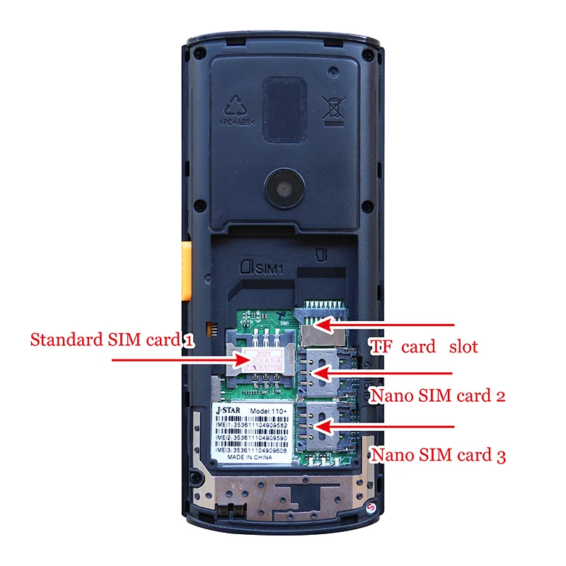 gsm 1050mah battery 3 sim cards mobile phone mp3 recorder alarm caculator outside fm radio cheap russian keyboard button free global shipping
