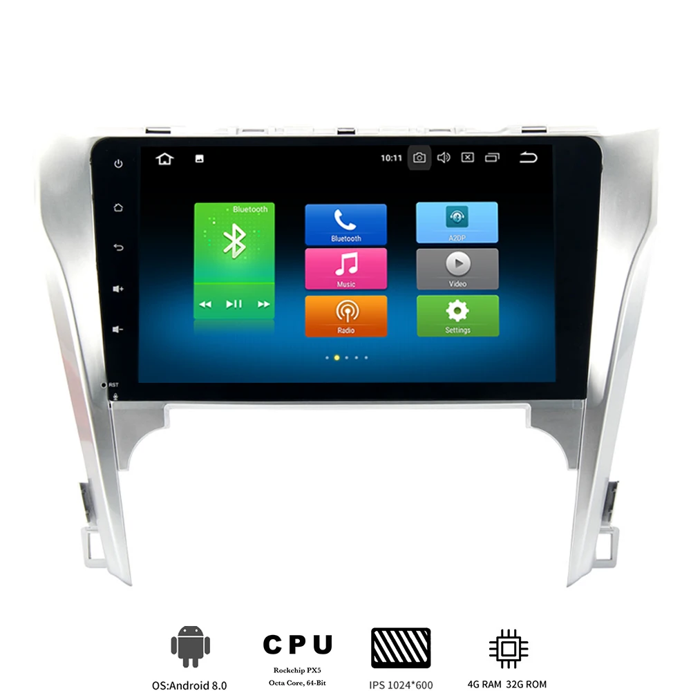 

10,2 "ips Android 10,0 автомобильный мультимедийный плеер для Toyota Camry 2012 2013 2014 Авторадио с 8-ядерным 4 Гб + 32 Гб Встроенный GPS WIFI
