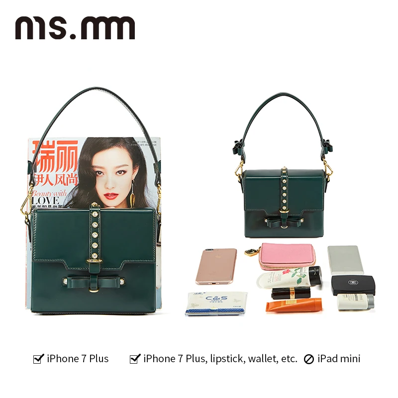 MS. MM винтажная сумка на плечо из натуральной кожи сумки через со стразами для