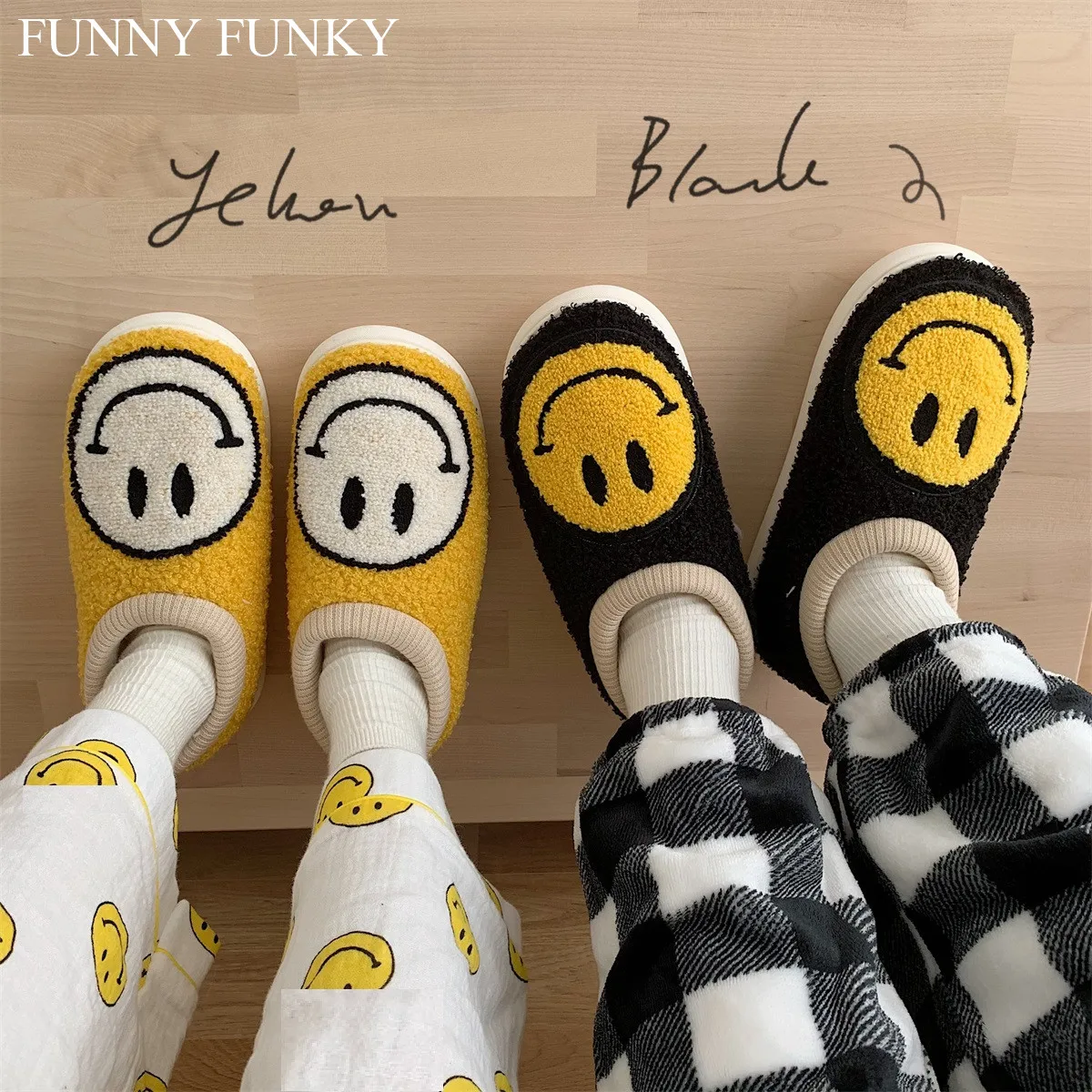 Женские домашние туфли Smile Face зимние пушистые Шлепанцы из искусственного меха