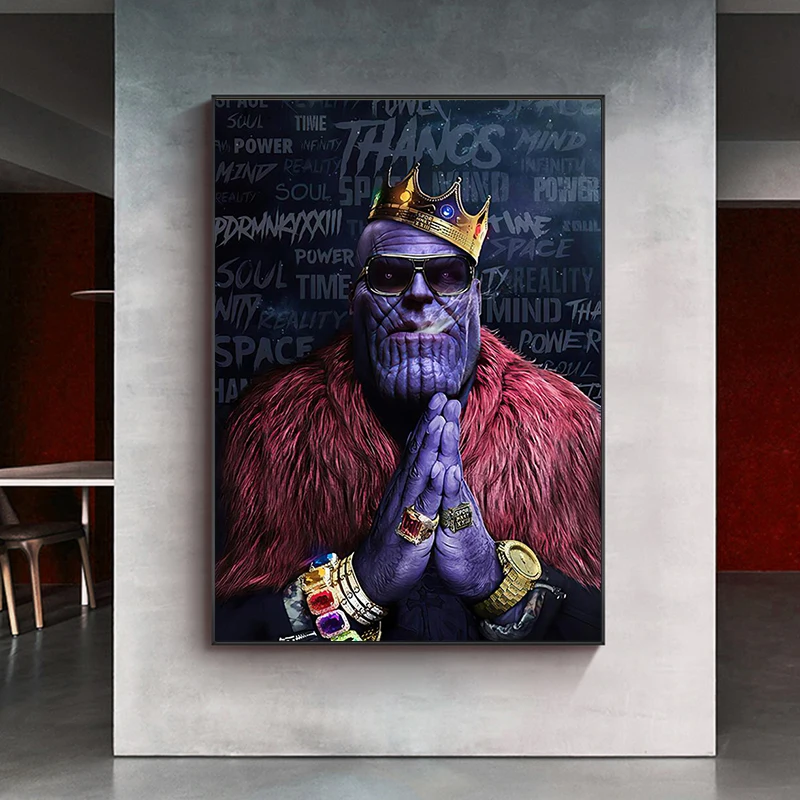 Marvel комикс танос Холст Живопись стены Искусство Железный человек фильм злодей