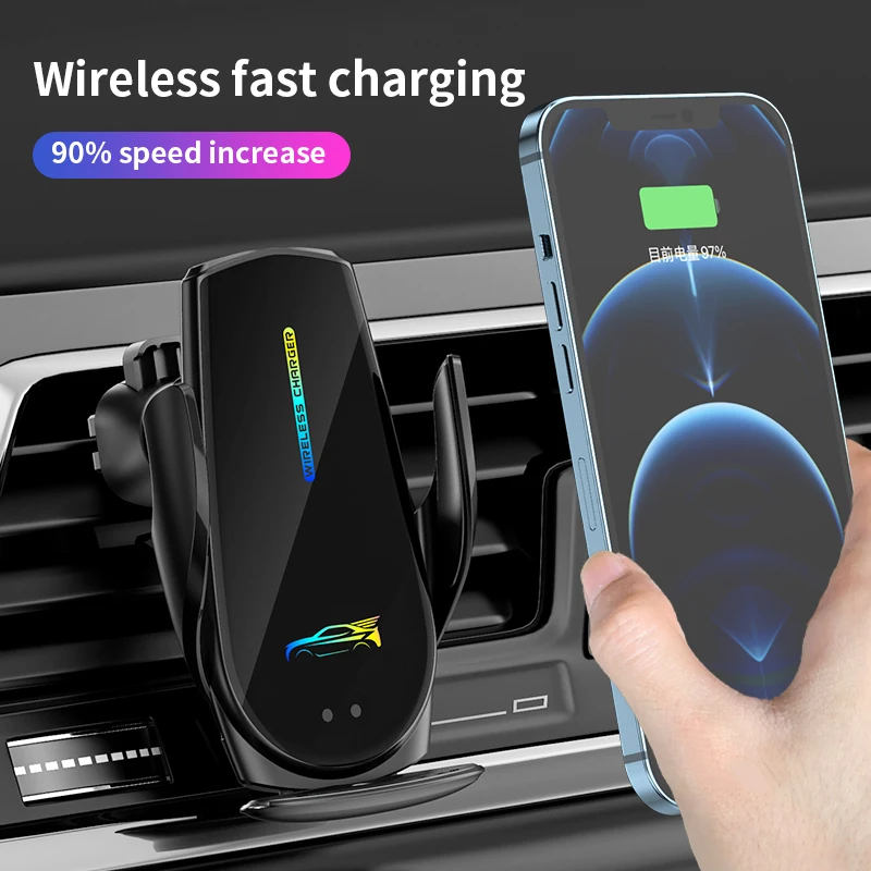 

Wireless charger 2021 new car phone holder 15W fast charging support iphone 8Plus 11/11Pro/12/13 Samsung S8/9 Huawei P30/Mate20