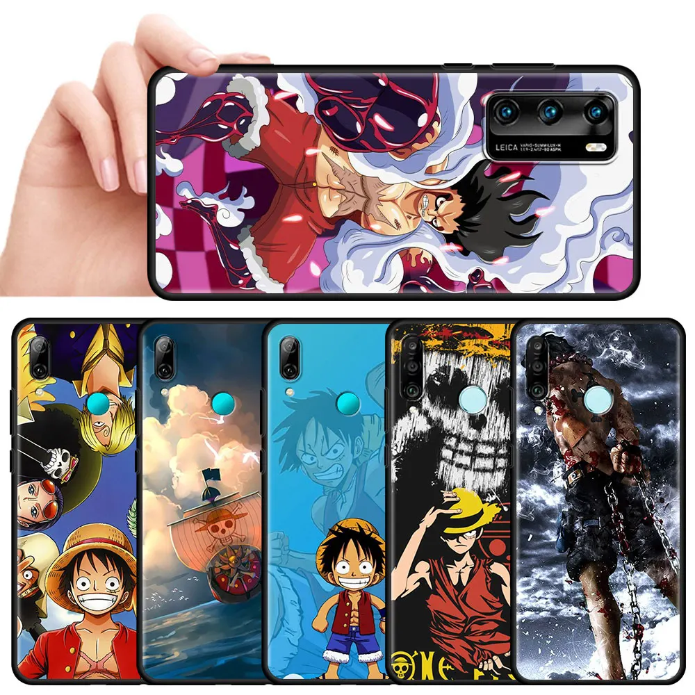 

Japan Anime OnePiece Soft Phone Case for Huawei P30 Lite P Smart Z P40 Pro Y6 Y7 2019 P20 Honor 20 8X 9X Black Silicone Cover
