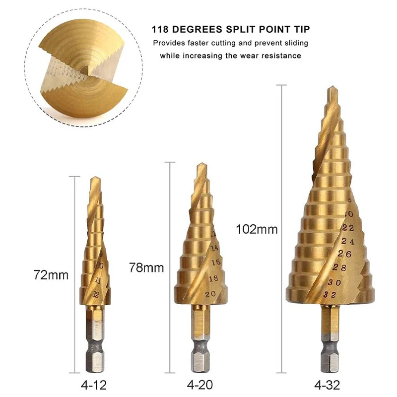 

26-Piece Step Drill and Automatic Center Punch, High-Speed Steel Drill Set